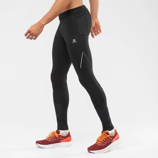 Black Salomon Cross Men's Running Tights | IE BX5290